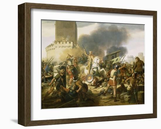 Le comte Eudes défend Paris contre les Normands en 886-Jean Victor Schnetz-Framed Giclee Print