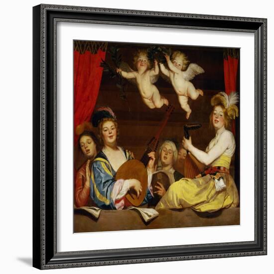 Le Concert, 1624-Gerrit van Honthorst-Framed Giclee Print