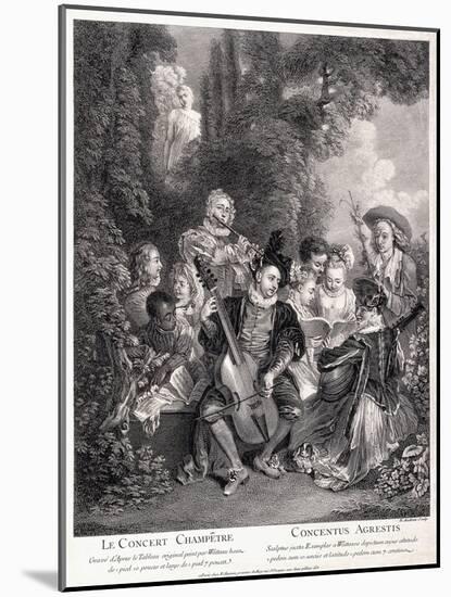 Le Concert Champetre, 1735-Jean Antoine Watteau-Mounted Giclee Print