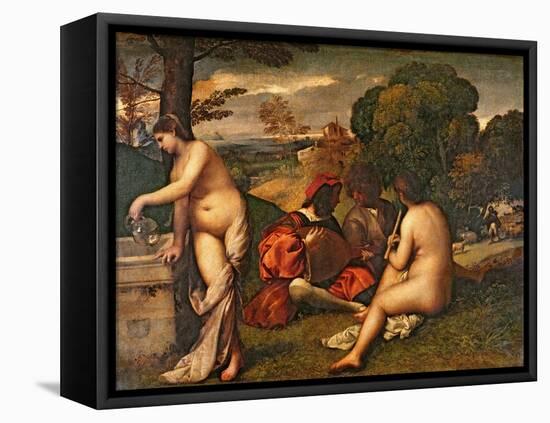 Le Concert Champetre-Titian (Tiziano Vecelli)-Framed Premier Image Canvas