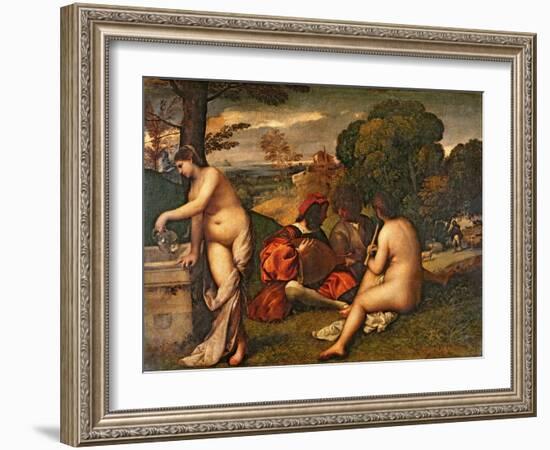 Le Concert Champetre-Titian (Tiziano Vecelli)-Framed Giclee Print