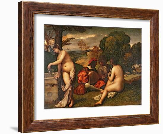 Le Concert Champetre-Titian (Tiziano Vecelli)-Framed Giclee Print