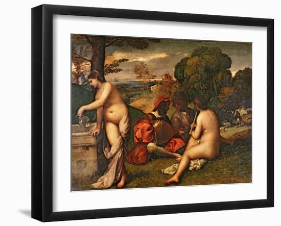 Le Concert Champetre-Titian (Tiziano Vecelli)-Framed Giclee Print