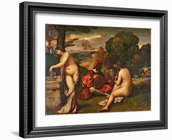 Le Concert Champetre-Titian (Tiziano Vecelli)-Framed Giclee Print