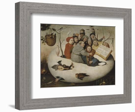 Le concert dans l'oeuf (Satire de l'alchimie symbolis?par l'oeuf philosophique)-Jérôme Bosch-Framed Giclee Print