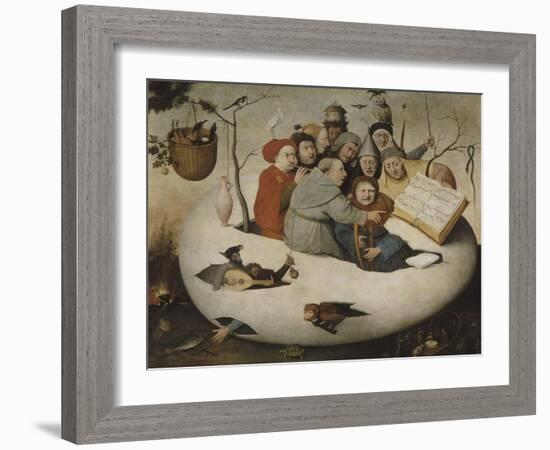 Le concert dans l'oeuf (Satire de l'alchimie symbolis?par l'oeuf philosophique)-Jérôme Bosch-Framed Giclee Print