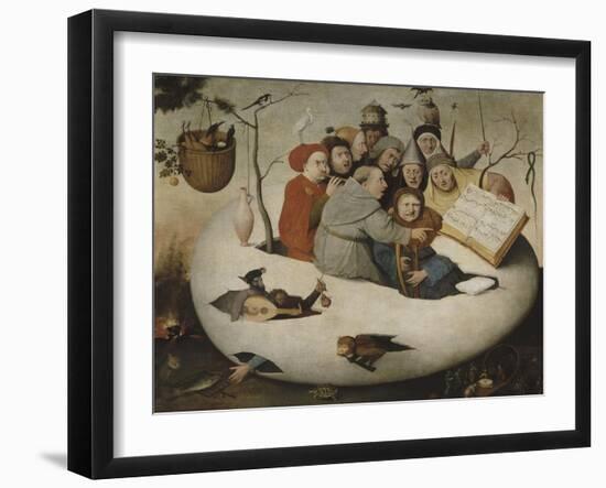 Le concert dans l'oeuf (Satire de l'alchimie symbolis?par l'oeuf philosophique)-Jérôme Bosch-Framed Giclee Print