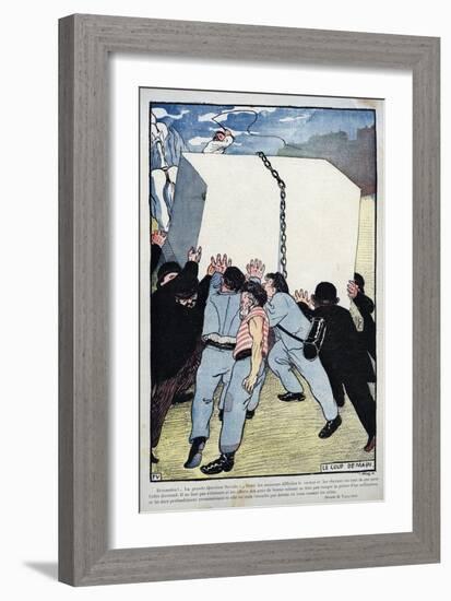 Le coup de assistance - La grande question sociale - by Felix Vallotton-Felix Edouard Vallotton-Framed Giclee Print