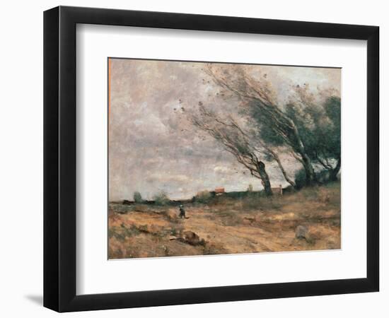 Le Coup De Vent Painting by Jean-Baptiste-Camille Corot (1796-1875) 1854-1867 Reims, Musee Des Beau-Jean Baptiste Camille Corot-Framed Giclee Print