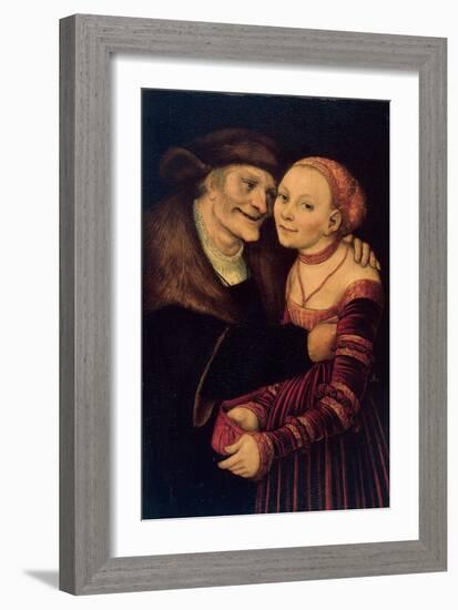 Le Couple Mal Assorti - the Unequal Couple - Cranach, Lucas, the Elder (1472-1553) - 1517 - Oil on-Lucas the Elder Cranach-Framed Giclee Print