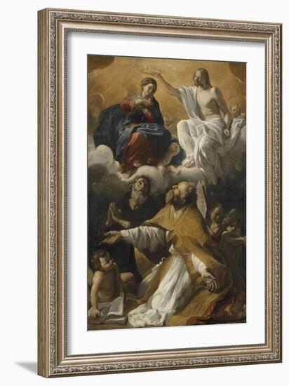 Le Couronnement de la Vierge avec saint Augustin et saint Guillaume d'Aquitaine-Giovanni Lanfranco-Framed Giclee Print