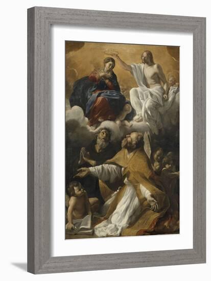 Le Couronnement de la Vierge avec saint Augustin et saint Guillaume d'Aquitaine-Giovanni Lanfranco-Framed Giclee Print