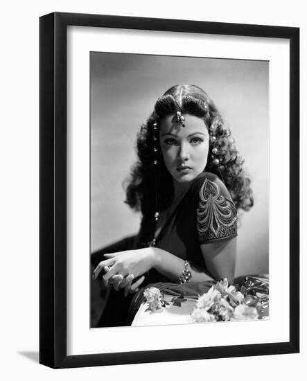 Le Crepuscule SUNDOWN by HenryHathaway with Gene Tierney, 1941 (b/w photo)-null-Framed Photo