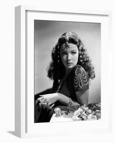 Le Crepuscule SUNDOWN by HenryHathaway with Gene Tierney, 1941 (b/w photo)-null-Framed Photo