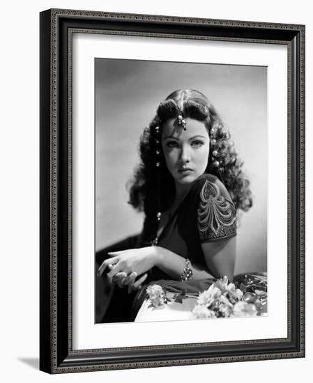 Le Crepuscule SUNDOWN by HenryHathaway with Gene Tierney, 1941 (b/w photo)-null-Framed Photo