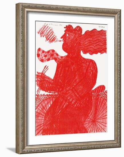 Le CycIIste Rouge-Alexandre Fassianos-Framed Limited Edition