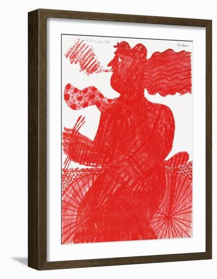 Le CycIIste Rouge-Alexandre Fassianos-Framed Limited Edition