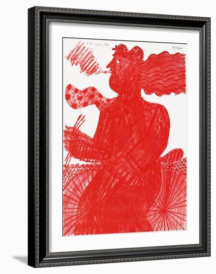 Le CycIIste Rouge-Alexandre Fassianos-Framed Limited Edition