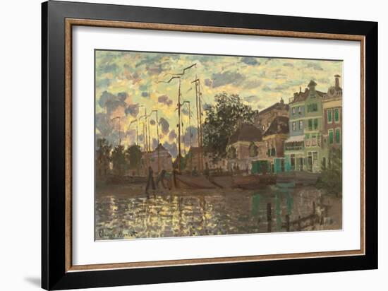 Le Dam à Zaandam, le soir, 1871 (oil on canvas)-Claude Monet-Framed Giclee Print