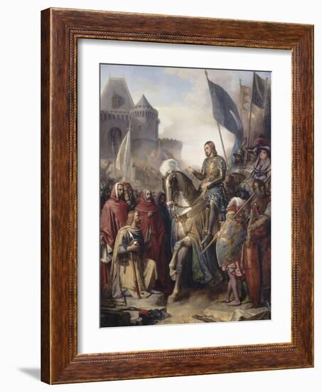 Le dauphin Charles (futur Charles V) rentrant au Louvre après l'assassinat d'Etienne Marcel et la-Adolphe Roger-Framed Giclee Print