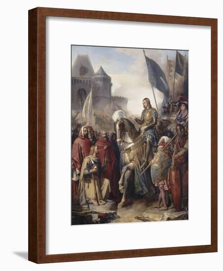 Le dauphin Charles (futur Charles V) rentrant au Louvre après l'assassinat d'Etienne Marcel et la-Adolphe Roger-Framed Giclee Print