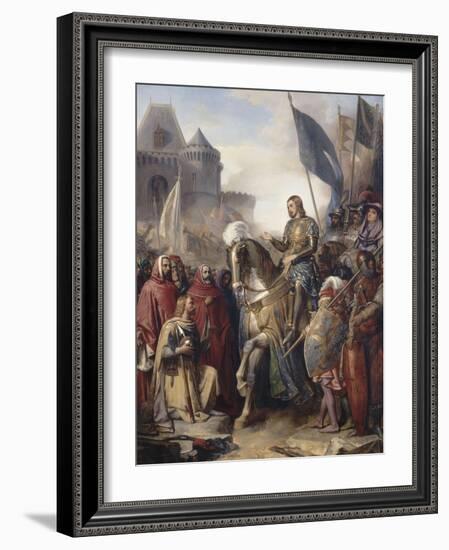 Le dauphin Charles (futur Charles V) rentrant au Louvre après l'assassinat d'Etienne Marcel et la-Adolphe Roger-Framed Giclee Print