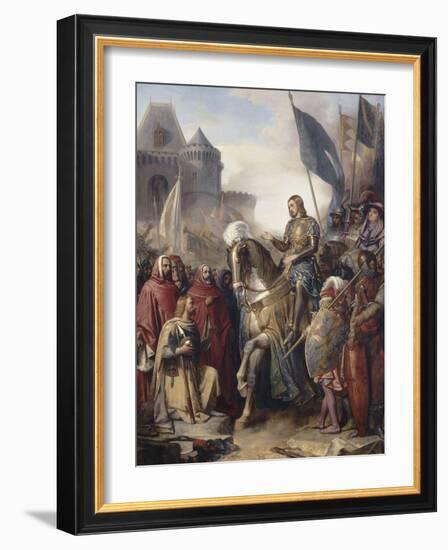 Le dauphin Charles (futur Charles V) rentrant au Louvre après l'assassinat d'Etienne Marcel et la-Adolphe Roger-Framed Giclee Print