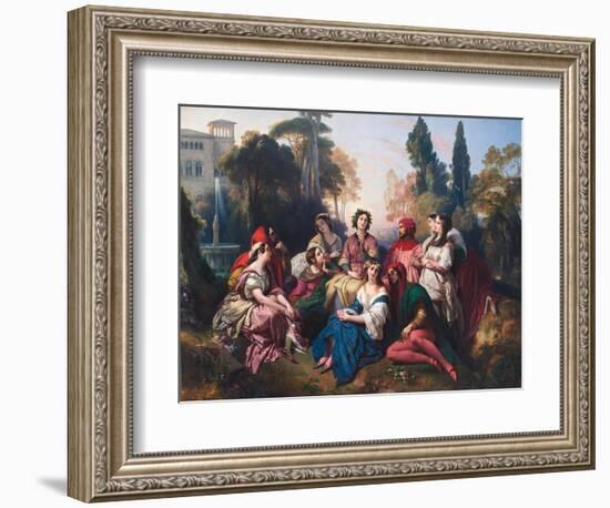 Le Decameron (The Decameron). Composition Inspire Par Le Recueil De Nouvelles De Giovanni Boccaccio-Franz Xaver Winterhalter-Framed Giclee Print