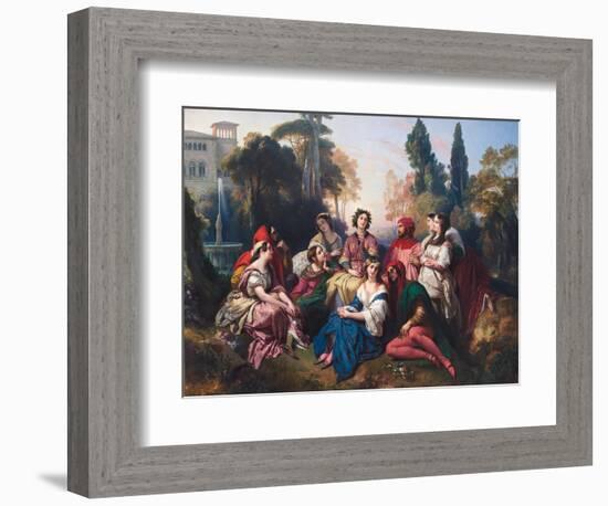 Le Decameron (The Decameron). Composition Inspire Par Le Recueil De Nouvelles De Giovanni Boccaccio-Franz Xaver Winterhalter-Framed Giclee Print