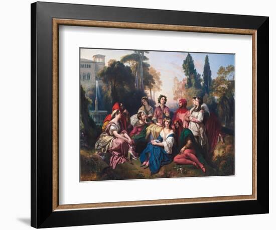 Le Decameron (The Decameron). Composition Inspire Par Le Recueil De Nouvelles De Giovanni Boccaccio-Franz Xaver Winterhalter-Framed Giclee Print