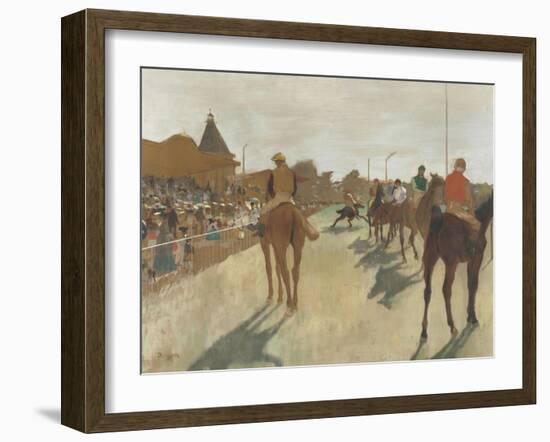 Le Défilé, dit aussi Chevaux de course devant les tribunes-Edgar Degas-Framed Giclee Print