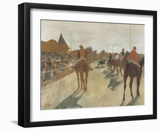 Le Défilé, dit aussi Chevaux de course devant les tribunes-Edgar Degas-Framed Giclee Print