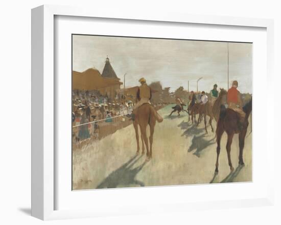 Le Défilé, dit aussi Chevaux de course devant les tribunes-Edgar Degas-Framed Giclee Print