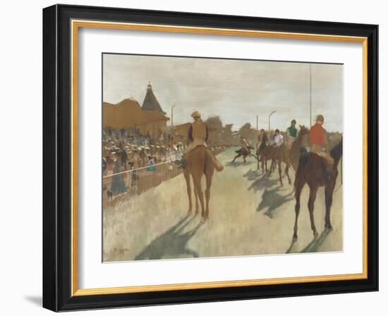 Le Défilé, dit aussi Chevaux de course devant les tribunes-Edgar Degas-Framed Giclee Print