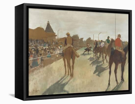Le Défilé, dit aussi Chevaux de course devant les tribunes-Edgar Degas-Framed Premier Image Canvas