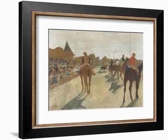 Le Défilé, dit aussi Chevaux de course devant les tribunes-Edgar Degas-Framed Giclee Print