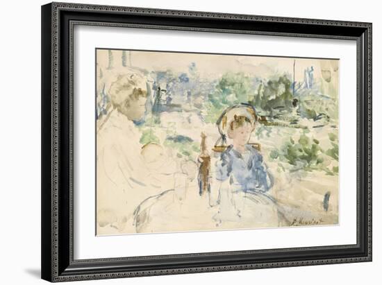 Le déjeuner à la campagne, 1879-Berthe Morisot-Framed Giclee Print