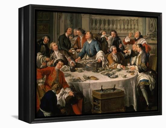 Le Déjeuner D'Huîtres (Oyster Dinner) 1735 (Detail)-Jean Francois de Troy-Framed Premier Image Canvas