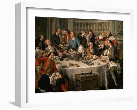 Le Déjeuner D'Huîtres (Oyster Dinner) 1735 (Detail)-Jean Francois de Troy-Framed Giclee Print
