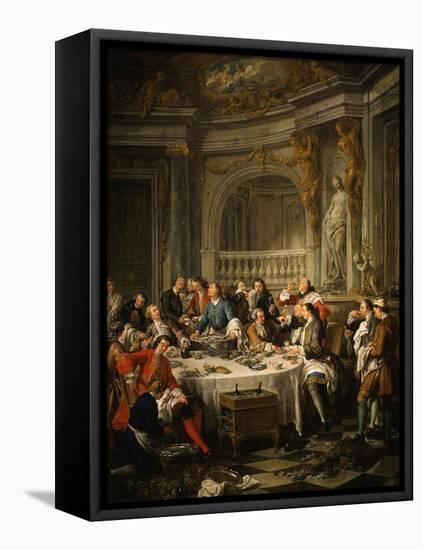 Le Déjeuner D'Huîtres (Oyster Dinner) 1735-Jean Francois de Troy-Framed Premier Image Canvas