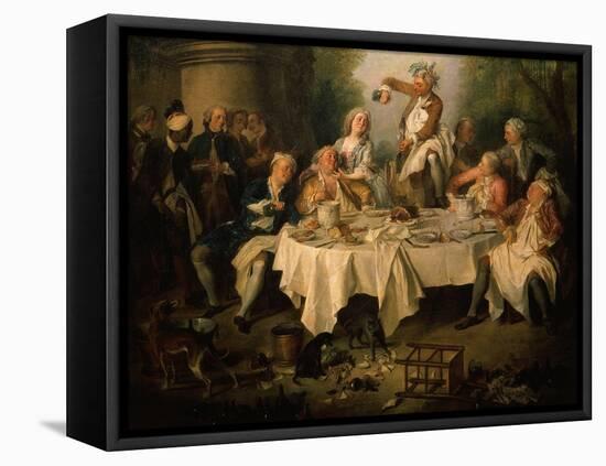 Le Déjeuner De Jambon (The Ham Dinner) (Detail)-Nicolas Lancret-Framed Premier Image Canvas