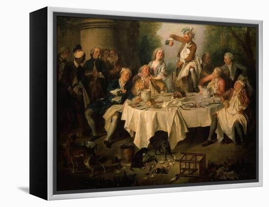 Le Déjeuner De Jambon (The Ham Dinner) (Detail)-Nicolas Lancret-Framed Premier Image Canvas