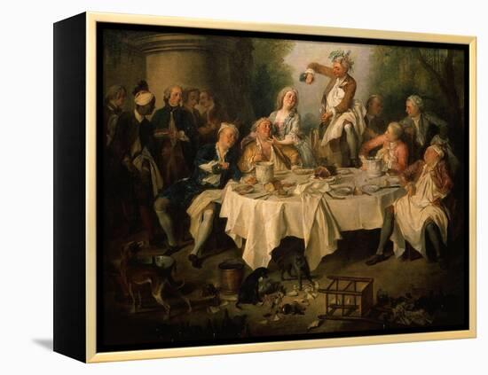 Le Déjeuner De Jambon (The Ham Dinner) (Detail)-Nicolas Lancret-Framed Premier Image Canvas