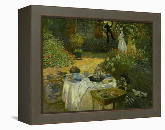 Le Dejeuner (Luncheon in the Artist's Garden at Giverny), circa 1873-74-Claude Monet-Framed Premier Image Canvas