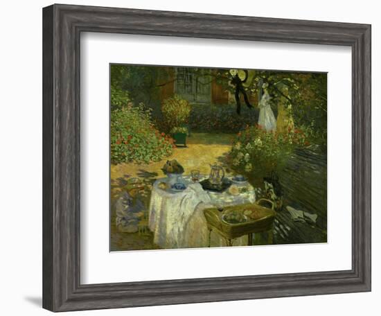 Le Dejeuner (Luncheon in the Artist's Garden at Giverny), circa 1873-74-Claude Monet-Framed Giclee Print