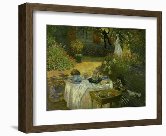 Le Dejeuner (Luncheon in the Artist's Garden at Giverny), circa 1873-74-Claude Monet-Framed Giclee Print