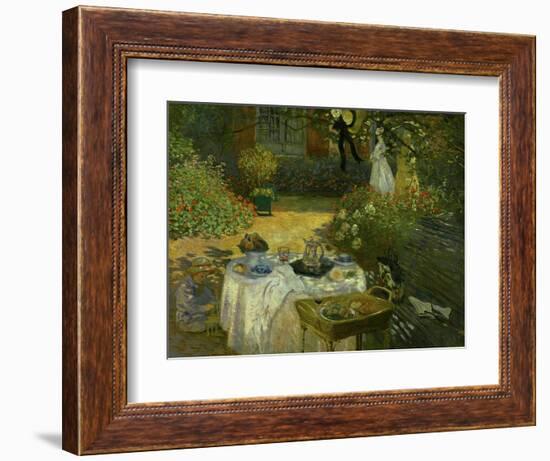 Le Dejeuner (Luncheon in the Artist's Garden at Giverny), circa 1873-74-Claude Monet-Framed Giclee Print