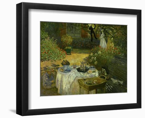 Le Dejeuner (Luncheon in the Artist's Garden at Giverny), circa 1873-74-Claude Monet-Framed Giclee Print