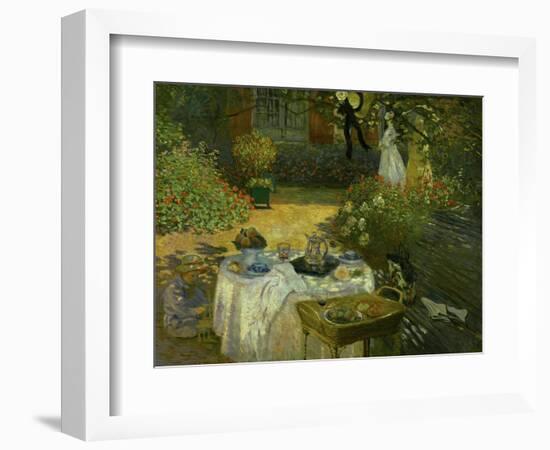 Le Dejeuner (Luncheon in the Artist's Garden at Giverny), circa 1873-74-Claude Monet-Framed Giclee Print