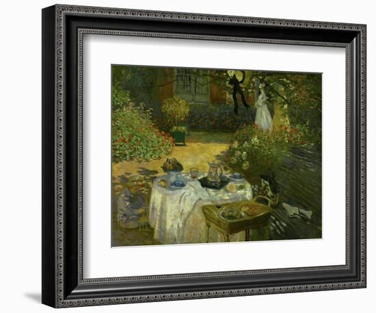 Le Dejeuner (Luncheon in the Artist's Garden at Giverny), circa 1873-74-Claude Monet-Framed Giclee Print